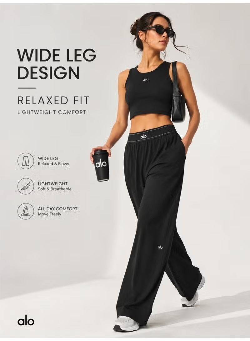 ALO Yoga 30 Inseam Suit Up Trouser, Regular Fit Wide Leg Pants for Women (Designed for Heights 5'7 Under) - Black - Image 5