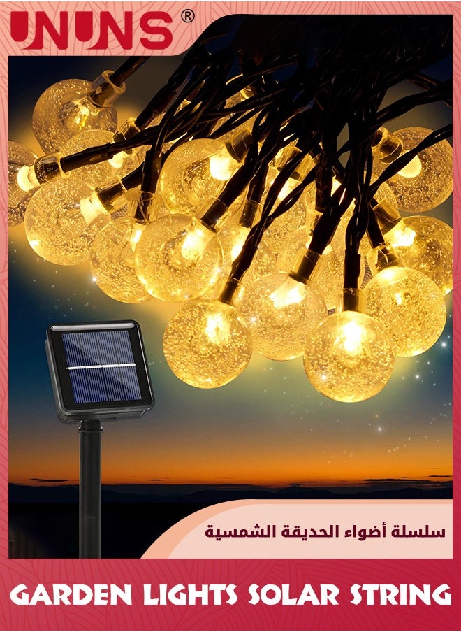 UNUNS Garden Lights,Solar String Light Outdoor,12M 100 LED Round Bulb String Lights,Warm White Crystal Ball Fairy Lights,Decoration Lighting For Patio Garden Gazebo Yard Party Home Decor  - Image 2