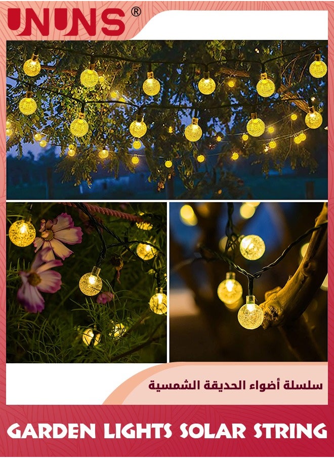 UNUNS Garden Lights,Solar String Light Outdoor,12M 100 LED Round Bulb String Lights,Warm White Crystal Ball Fairy Lights,Decoration Lighting For Patio Garden Gazebo Yard Party Home Decor  - Image 5