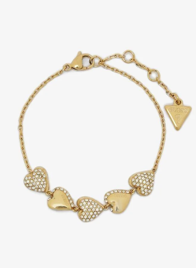 Multi Hearts Pave Chain Bracelet
