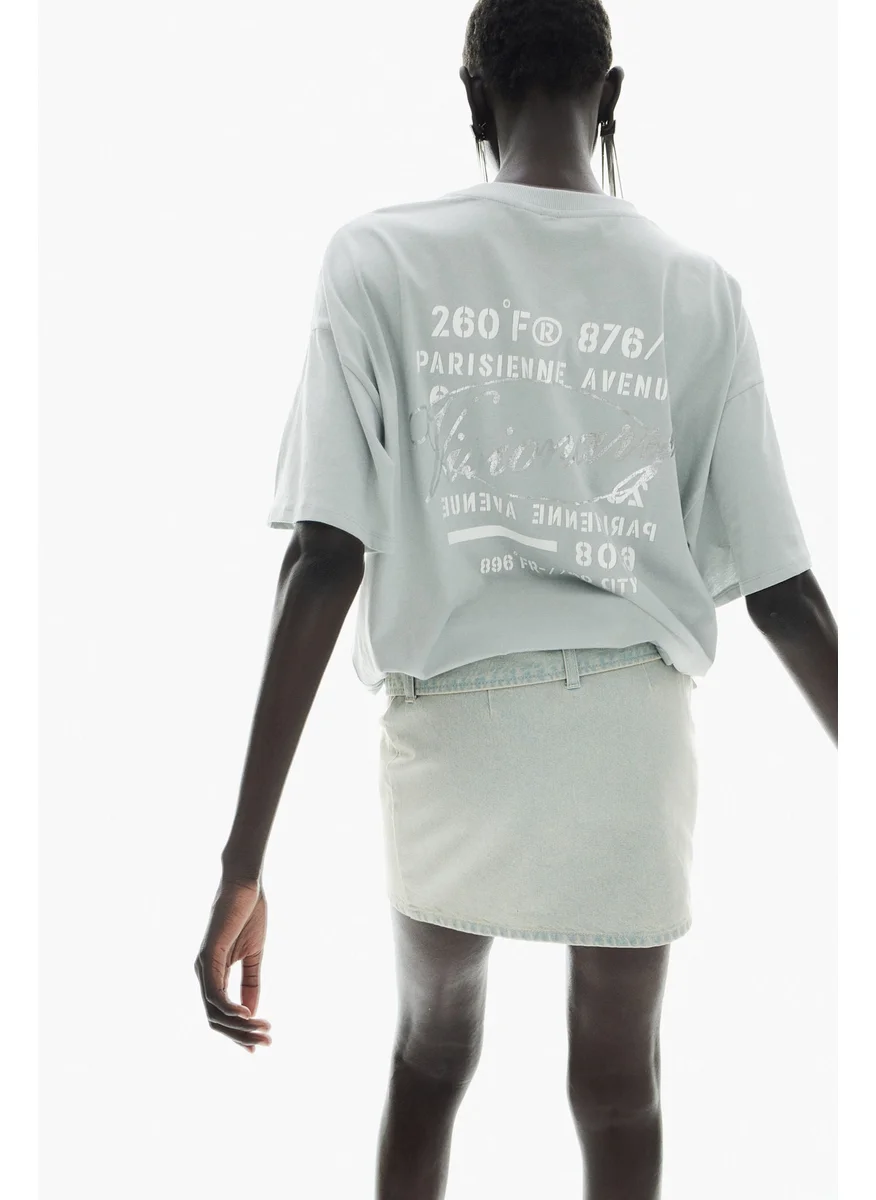 اتش اند ام Oversized Motif-Detail T-Shirt