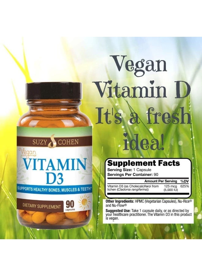 Script Essentials Vegan Vitamin D3 5,000 IU for Healthy Muscle Function, Bone Health, and Immune Support - Non-GMO, Gluten Free and Kosher Certified - 90 Servings - Image 2