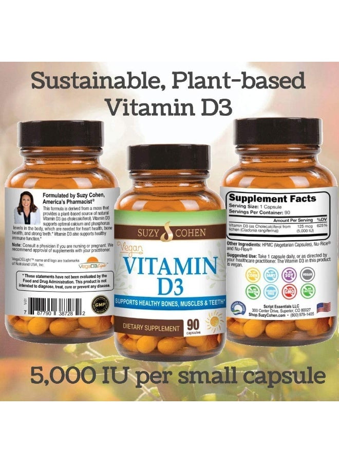 Script Essentials Vegan Vitamin D3 5,000 IU for Healthy Muscle Function, Bone Health, and Immune Support - Non-GMO, Gluten Free and Kosher Certified - 90 Servings - Image 4