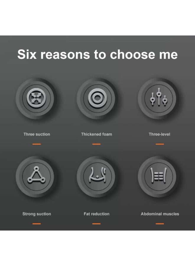 جهاز مساعد لتمارين البطن مع 3 أكواب شفط وأشرطة مقاومة، متعدد الوظائف وقابل للتعديل، مناسب لتمارين البطن والجسم بالكامل، جهاز لياقة محمول للمنزل والصالة الرياضية. - Image 5