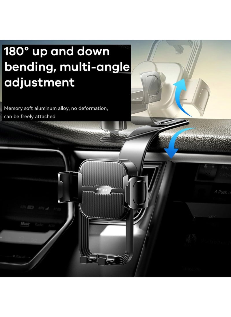 Remax Mena - CD Slot Car Phone Holder Multifunctional Folding Car Mount, Car Phone Mount Mobile Phone Stand in Car for iPhone Samsung Redmi, Black - Image 1