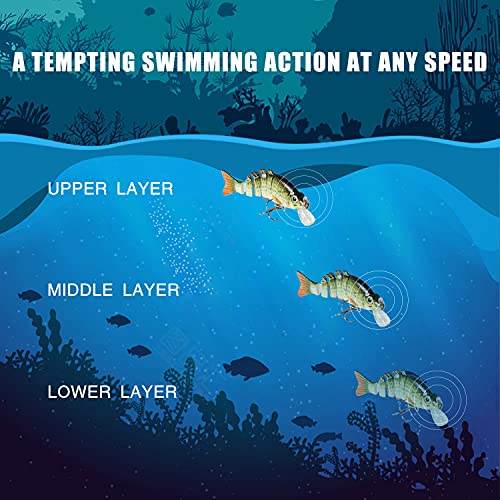 TRUSCEND Fishing Lures for Bass Trout Crappie, Multi Jointed Swimbait with Crankbaits, Slow Sinking Swimming Lures Freshwater Saltwater, Lifelike Walleye Pike Bass Lure, Fishing Gear Plugs Baits - Image 5