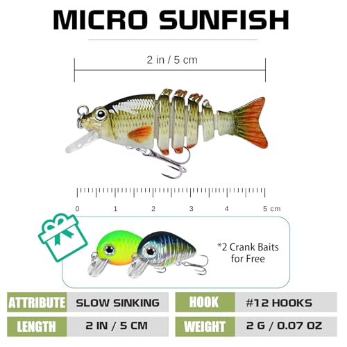 TRUSCEND Fishing Lures for Bass Trout Crappie, Multi Jointed Swimbait with Crankbaits, Slow Sinking Swimming Lures Freshwater Saltwater, Lifelike Walleye Pike Bass Lure, Fishing Gear Plugs Baits - Image 2