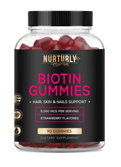 NURTURLY Vitamin B Complex - Contains All Essential B Vitamins - B1, B2, B3, B5, B6, B7, B9, B12 and Biotin - Super B Complex Vitamins for Energy, Immunity Support - 90 gummies  - Image 1