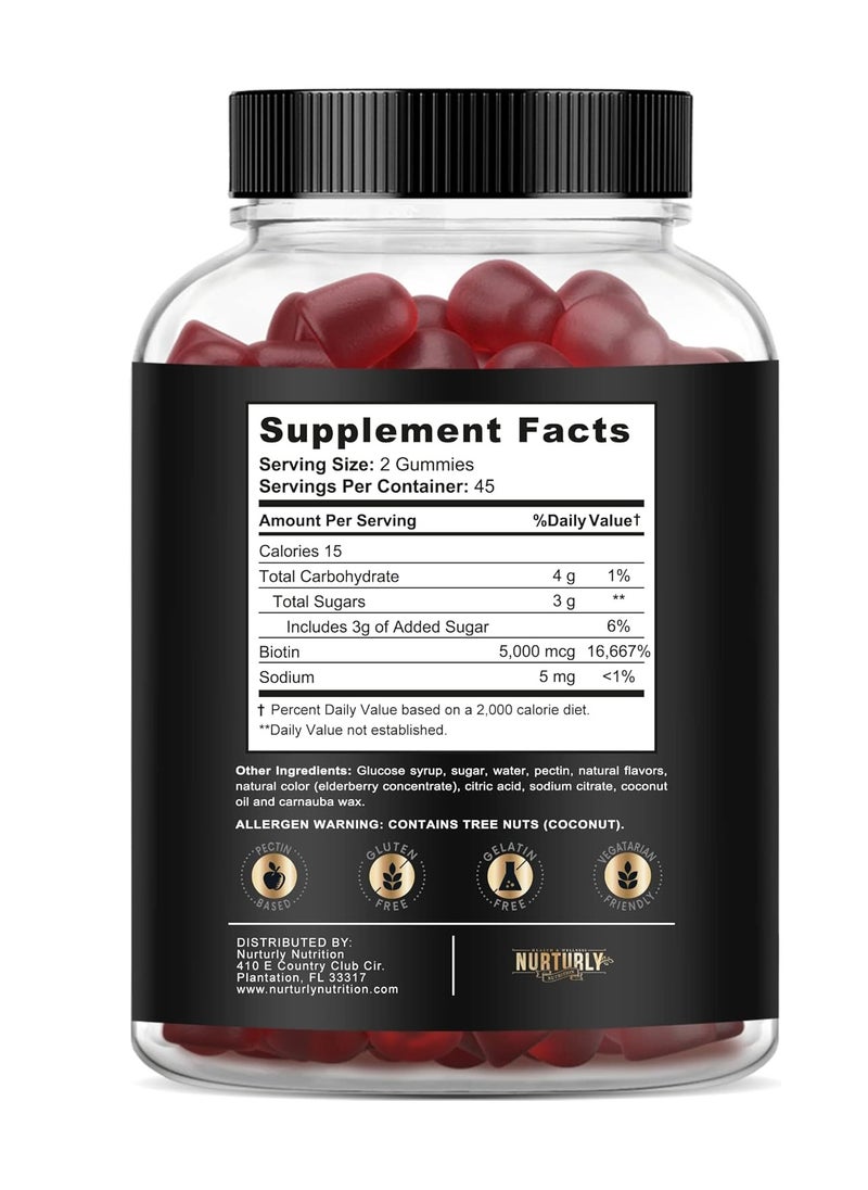 NURTURLY - Vitamin B Complex - Contains All Essential B Vitamins - B1, B2, B3, B5, B6, B7, B9, B12 and Biotin - Super B Complex Vitamins for Energy, Immunity Support - 90 gummies - Image 1