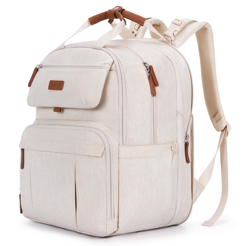 mommore Diaper Bag Backpack, Large Diaper Bag Expandable for 2 Kids/Twins, Durable Baby Bag with Changing Pad, Water Resistant Travel Diaper Backpack for Mom Dad - Image 1