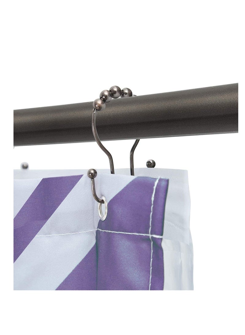 Excefore Shower Curtain Hooks 12PCS Shower Curtain Rings, Stainless Steel Roller Rust-Resistant Balance Sliding Anti-Drop Double Head Shower Hooks Rings for Bathroom Shower Rods Curtains (Bronze) - Image 3