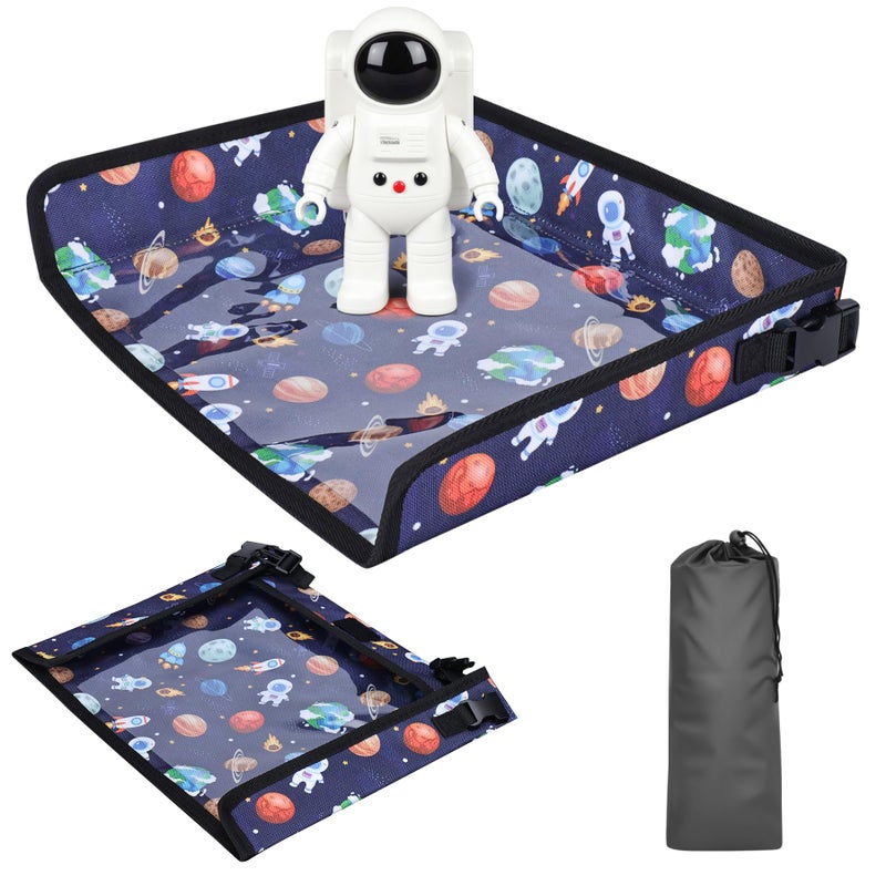 INFANZIA Kids Travel Tray Table Cover Plane essentials for Toddler Airplane Travel Tray Travel Essential MustHaves for Train and Flying Supplies Starry Sky Blue - Image 3