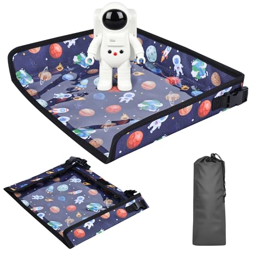 INFANZIA Kids Travel Tray Table Cover Plane essentials for Toddler Airplane Travel Tray Travel Essential MustHaves for Train and Flying Supplies Starry Sky Blue - Image 1