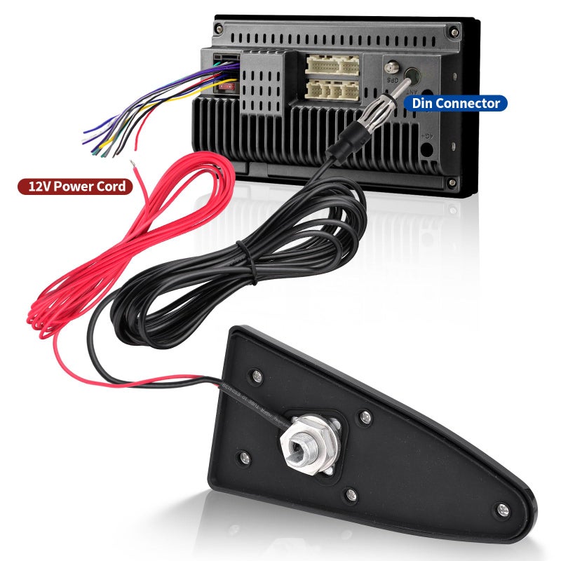 Eightwood Shark Fin Amplified Car Radio Antenna, Universal Roof Mount FM AM Antenna with 12V Power Wire for Vehicle Car Truck SUV Stereo Radio Receiver Media Head Unit - Image 4