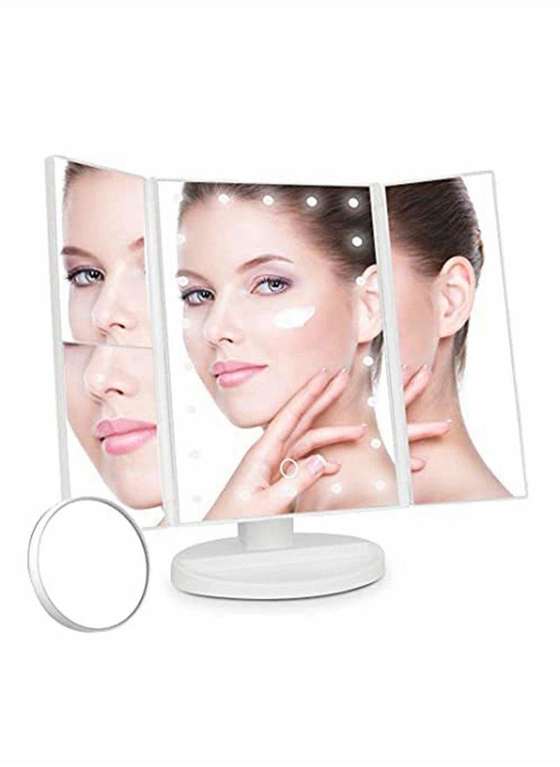 Y&D Lighted Makeup Mirror with 22 LED Lights, Touch Screen, Dual Power Supply, 180 Degree Rotation Portable Mirrors for Travel  - Image 1