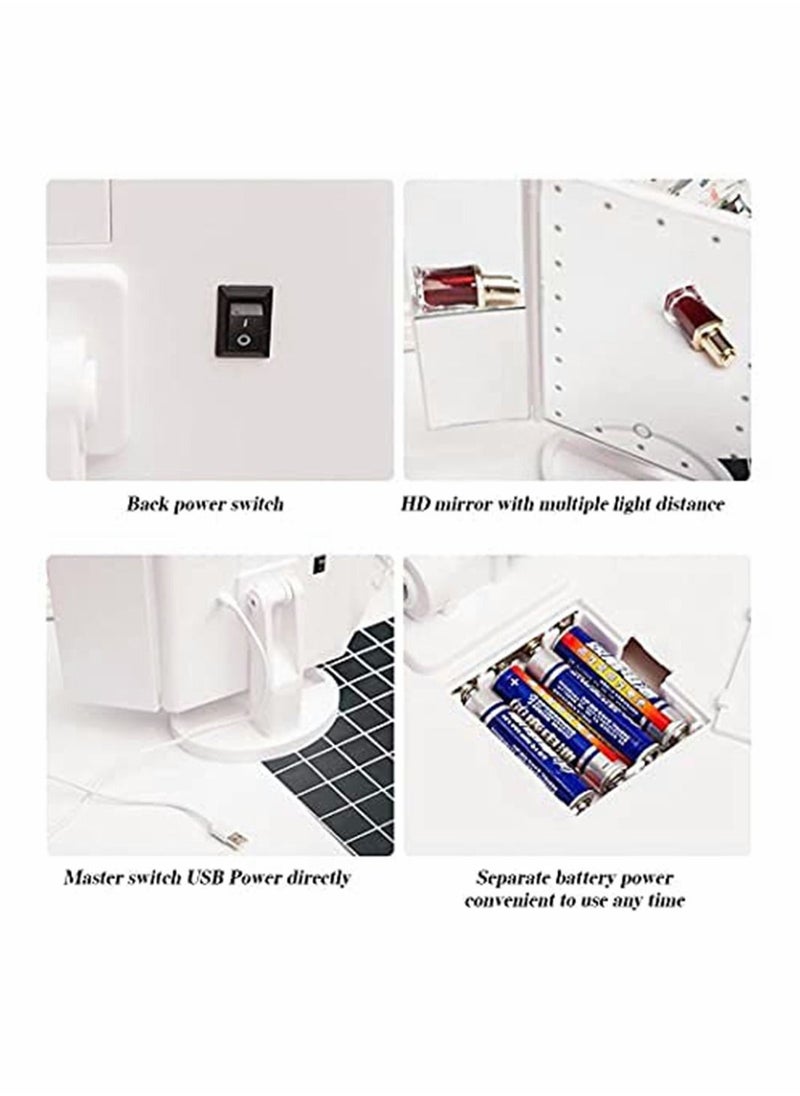 Y&D Lighted Makeup Mirror with 22 LED Lights, Touch Screen, Dual Power Supply, 180 Degree Rotation Portable Mirrors for Travel  - Image 3