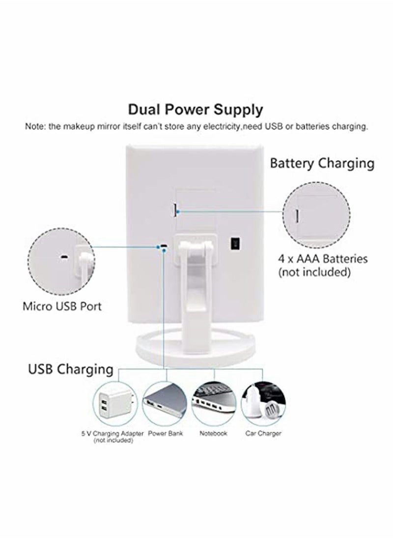 Y&D Lighted Makeup Mirror with 22 LED Lights, Touch Screen, Dual Power Supply, 180 Degree Rotation Portable Mirrors for Travel  - Image 4