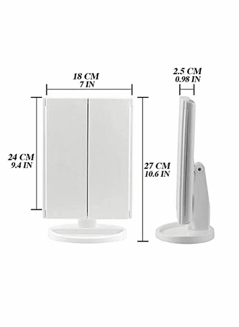 Y&D Lighted Makeup Mirror with 22 LED Lights, Touch Screen, Dual Power Supply, 180 Degree Rotation Portable Mirrors for Travel  - Image 2
