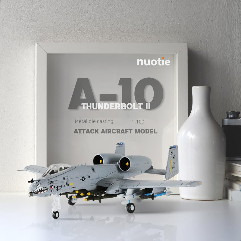 NUOTIE 1/100 A-10 Thunderbolt II (Warthog) Attack Pre-Build Diecast Metal Aircraft Model Kits VX-23 Replica Military Plane for Display Collection or Gift - Image 3