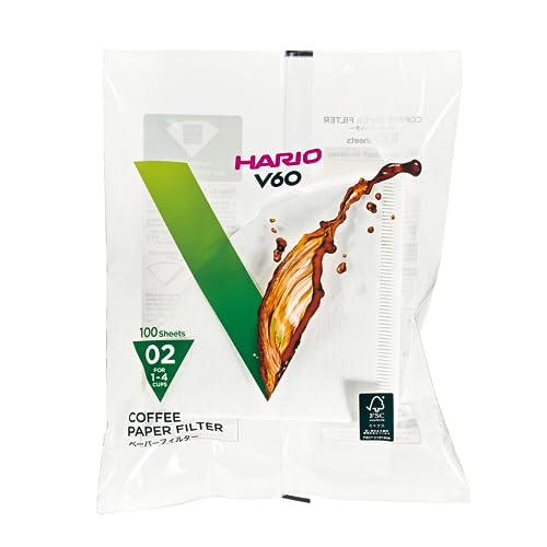 Hario V60 Paper Coffee Filter Size 02 White 100ct