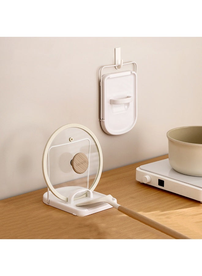 1pcs Pot Lid Holder, Lid And Spoon Rest Holde，Foldable Pan Lid Organizer Stand , Multifunctional Utensils Pan Pot Cover Lid Rack Shelf For Stove Top，Suitable For Placing Shovels, Pot Lids - Image 1