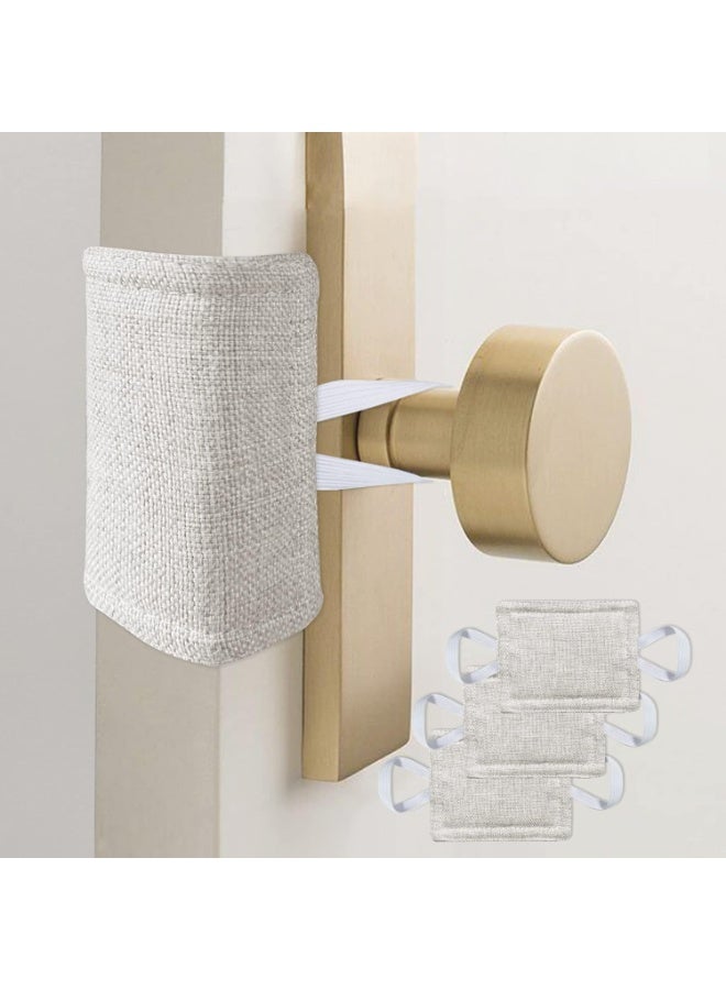 Door Silencer Quiet Door Closer Cushion, Padded Door Latch Cover for Nursery, Baby, Light Sleepers Noise Reduced Prevent from Locking for Toddler Safety - 4 x 3 inch, Natural Colored, Pack-3 - Image 2