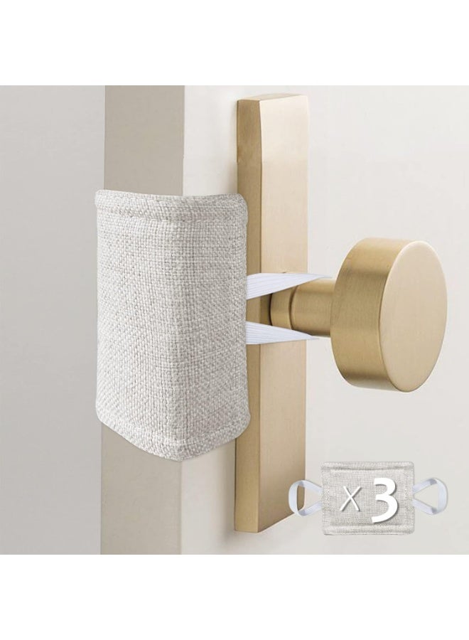 Door Silencer Quiet Door Closer Cushion, Padded Door Latch Cover for Nursery, Baby, Light Sleepers Noise Reduced Prevent from Locking for Toddler Safety - 4 x 3 inch, Natural Colored, Pack-3 - Image 1