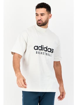 Adidas Men Sportswear Fit Short Sleeve Basketball T-Shirt, White  - Image 1