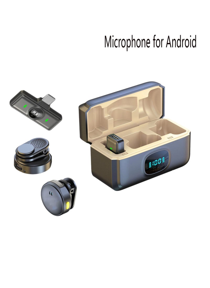 Generic Wireless Lapel Microphone, Magnetic Suction Back Clip Wireless Collar Microphone, Long Battery Life Noise Cancellation Mic For Tiktok, Youtube, Vlogging, Video Recording, Streaming, (For Android)  - Image 1