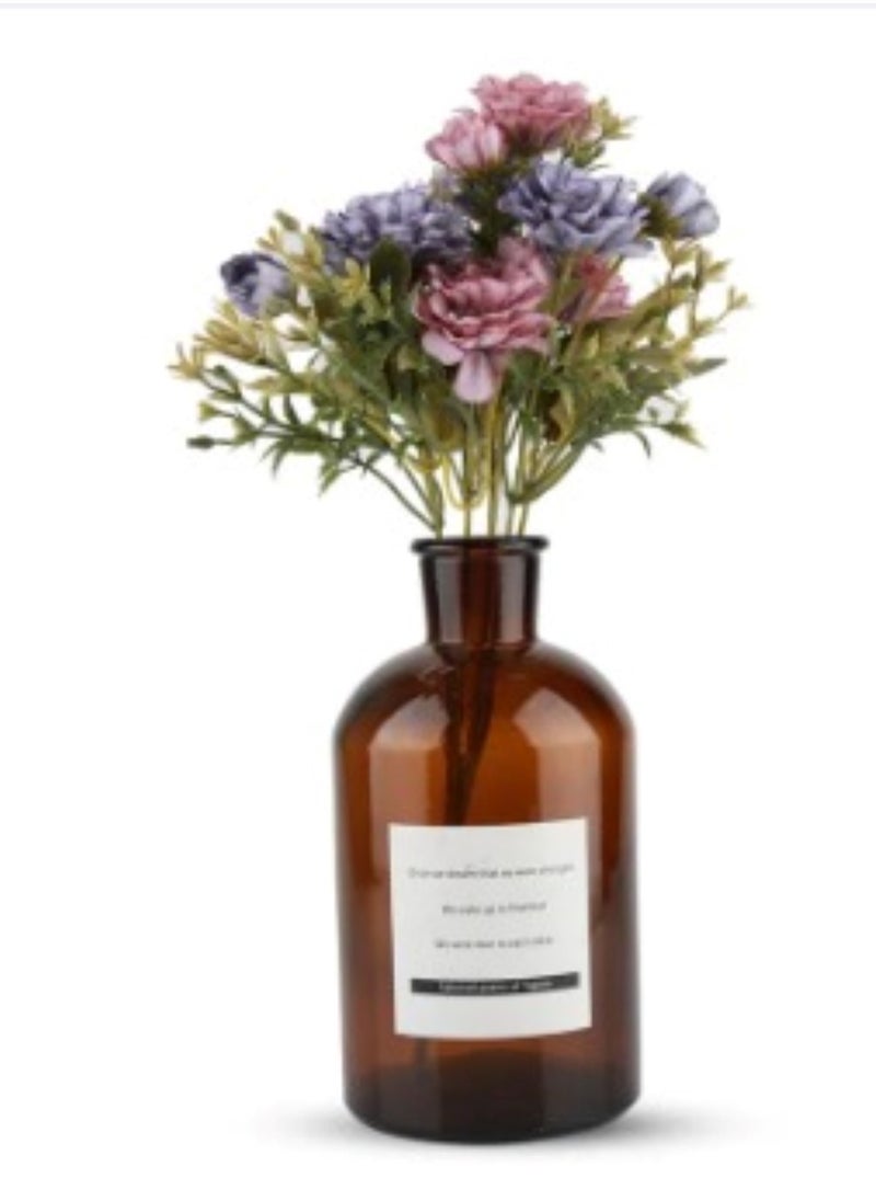 Timeless Beauty: Artificial Mini Rose Flower Bunch with Filler for Elegant Décor Blue