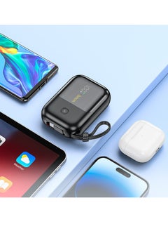 hoco. Hoco Q20 10000mAh 22.5W PD Mini Fast Charging Power Bank with Built in Cable  - Image 4