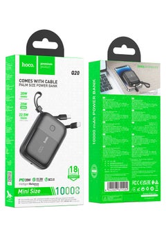 hoco. Hoco Q20 10000mAh 22.5W PD Mini Fast Charging Power Bank with Built in Cable  - Image 5