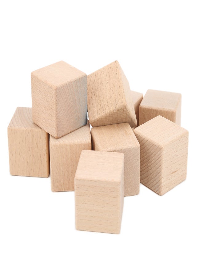 10Pcs Unfinished Wooden Blocks 4cm Smooth Durable Sturdy Uniform Size Small Wood Cubes for Crafts DIY Home Decor - Image 2
