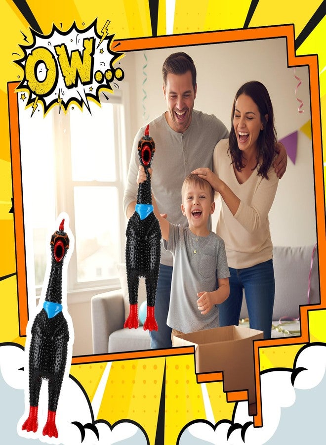 Arrowbash 23.6 Inch Giant Screaming Chicken Large Screaming Chicken Squeeze Crazy Noise Shrilling Shrieking Squawking Chickens Noisemaker Novelty Gadget for Novelty Gag Gift(Black) - Image 4