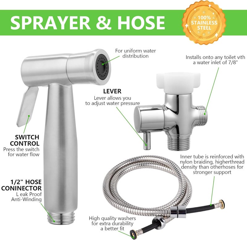 YA MI Multi Functional Hand-held Toilet Spray, Toilet Muslim Shower Sprinkler, Suitable for Women's Washing, Baby Bathing, Diaper Cleaning Spray - Image 4