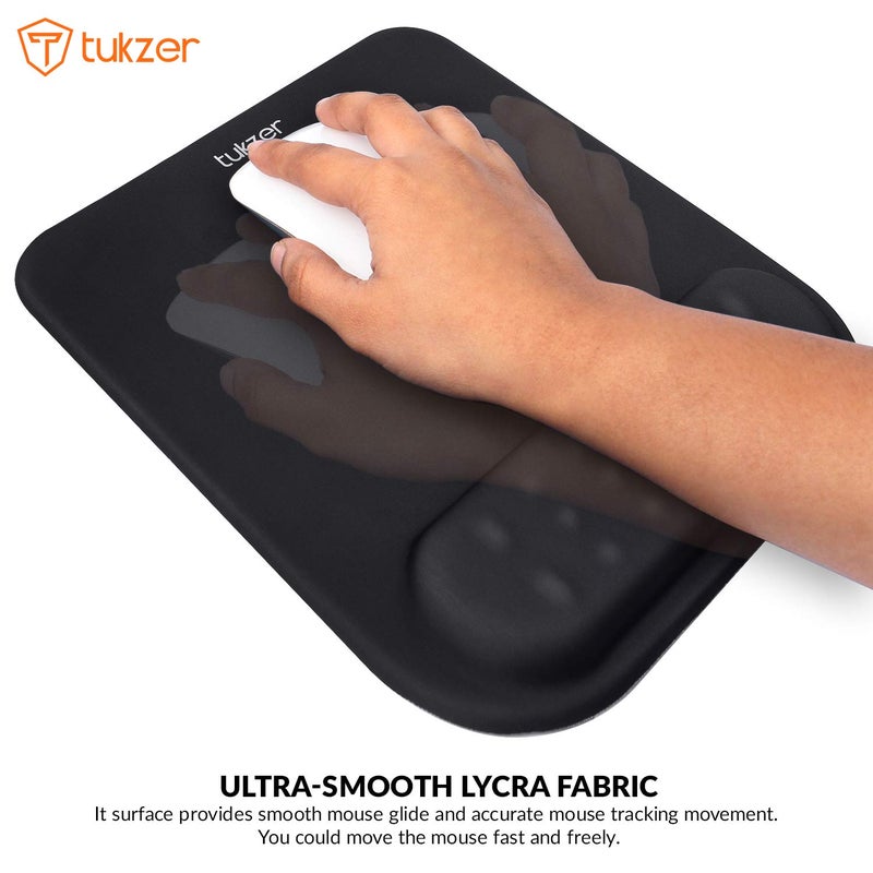 tuKZer Gel Mouse Pad Wrist Rest Memory-Foam Ergonomic Mousepad| Cushion Wrist Support & Pain Relief| Suitable for Gaming, Computer, Laptop, Home & Office Non-Slip Rubber Base (Black Quartz) - Image 3