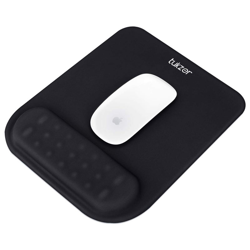 tuKZer Gel Mouse Pad Wrist Rest Memory-Foam Ergonomic Mousepad| Cushion Wrist Support & Pain Relief| Suitable for Gaming, Computer, Laptop, Home & Office Non-Slip Rubber Base (Black Quartz) - Image 1