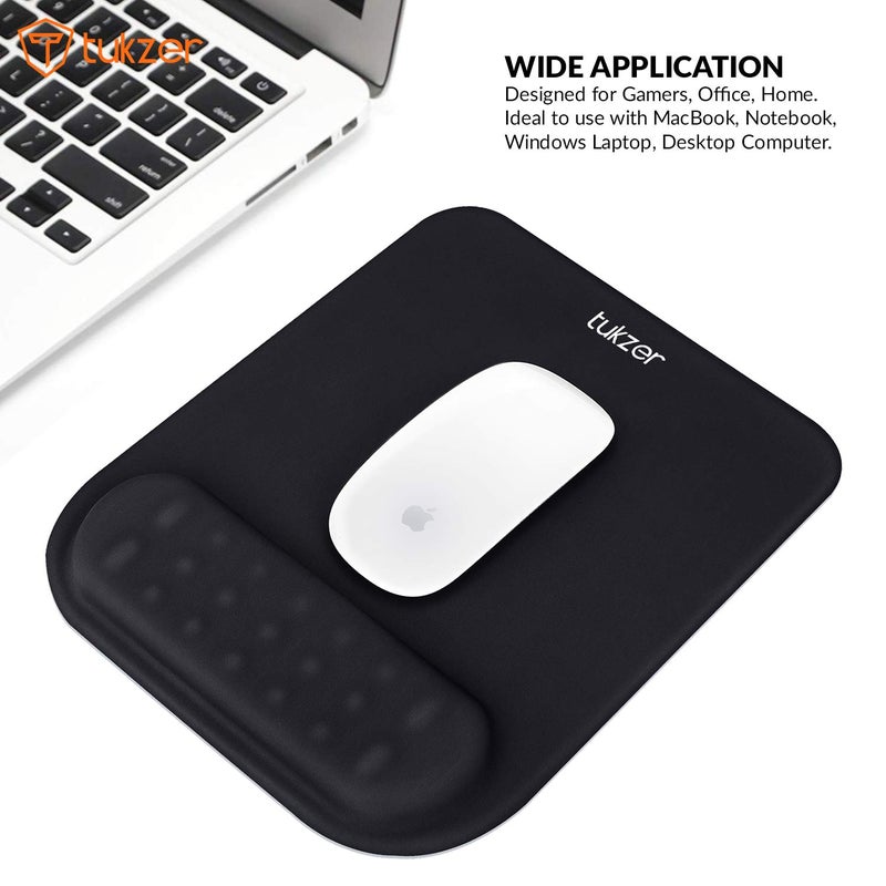 tuKZer Gel Mouse Pad Wrist Rest Memory-Foam Ergonomic Mousepad| Cushion Wrist Support & Pain Relief| Suitable for Gaming, Computer, Laptop, Home & Office Non-Slip Rubber Base (Black Quartz) - Image 5