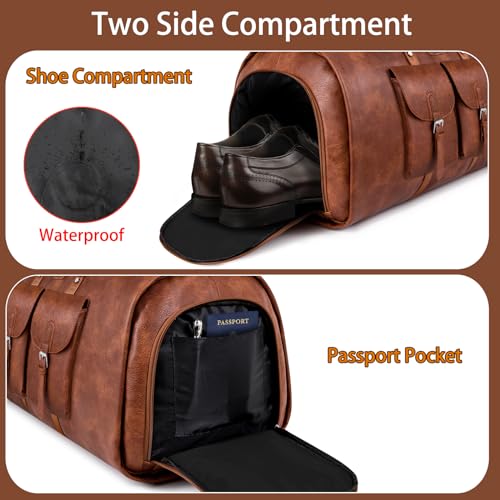 ITIEZY Garment Bag for Travel - ITIEZY Convertible Carry on Garment Duffel Bag for Men Weekender Bag 2 in 1 Hanging Suitcase Suit Bag - Image 5