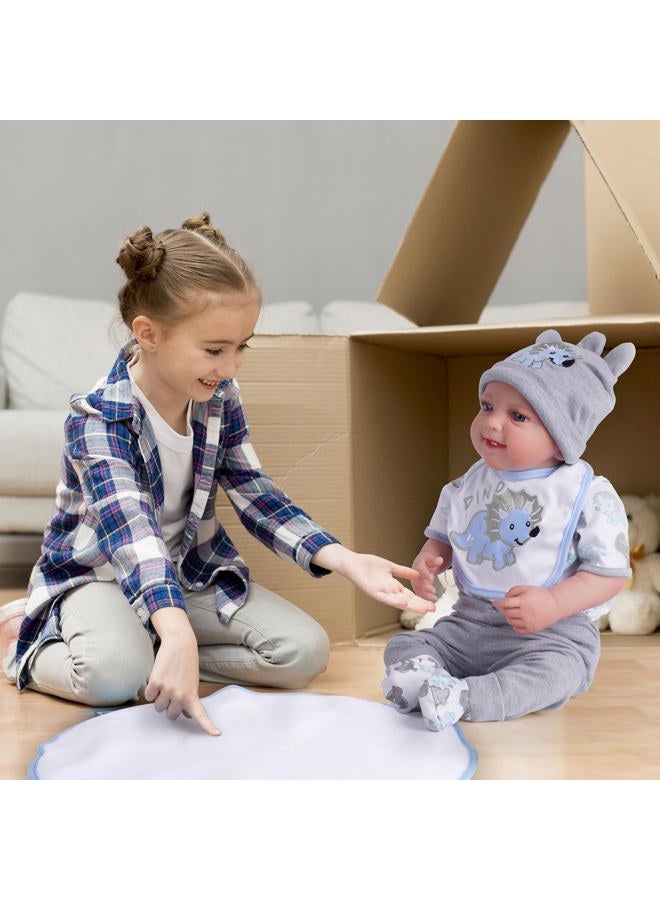 BABESIDE 6 Pcs Reborn Baby Doll Clothes for 20-22 Inch Dinosaurs Baby Doll Clothes Outfits with Hat Headscarf Newborn Boy&Girl - Image 3