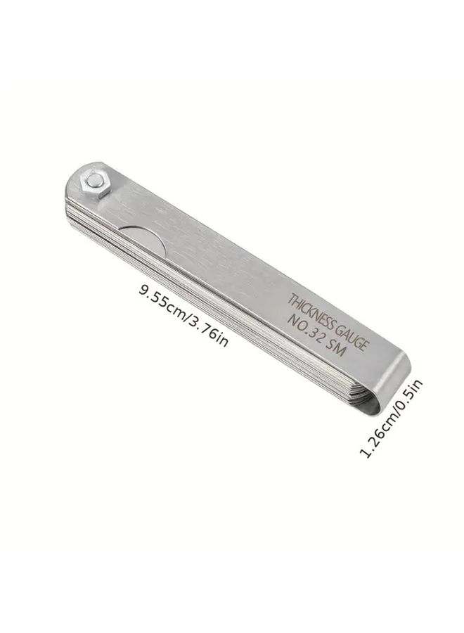 32 Pcs Silvery Stainless Steel Feeler Gauge Set 0 1mm Incremental Scale Accurate Measurement - Image 2