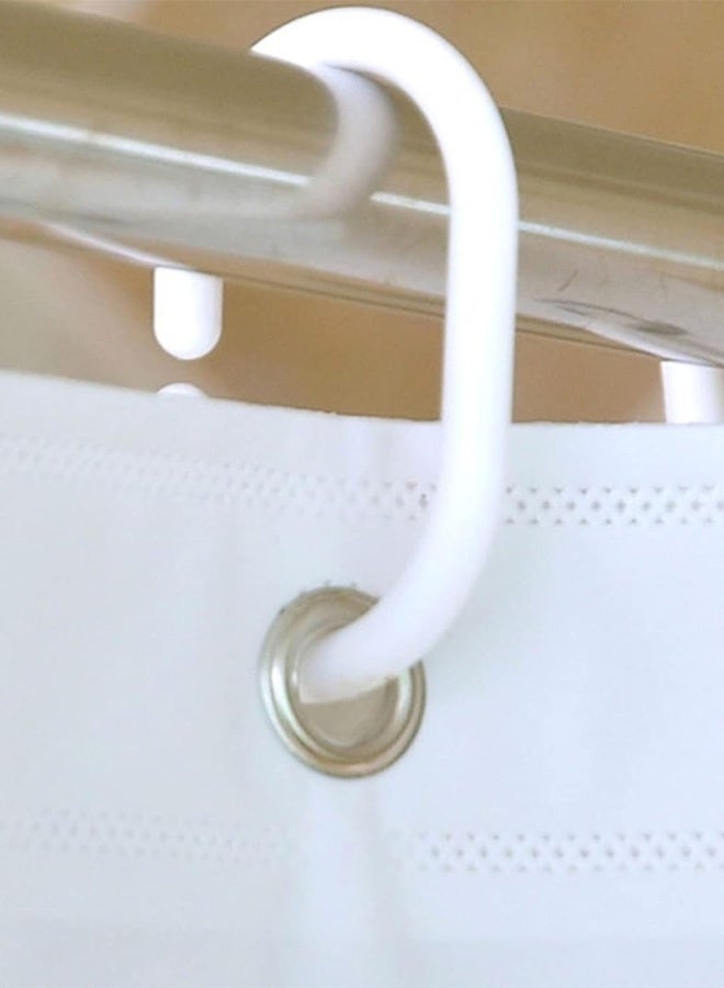 Hanayo ستارة دش مقاومة للماء بنمط أنيق ستارة دش PEVA مع حلقات معدنية مقاومة للصدأ وخطافات للحمام (أبيض) - Image 3