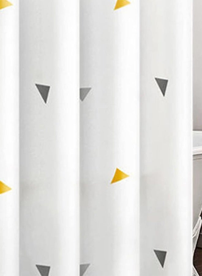 Hanayo ستارة دش مقاومة للماء بنمط أنيق ستارة دش PEVA مع حلقات معدنية مقاومة للصدأ وخطافات للحمام (أبيض) - Image 4