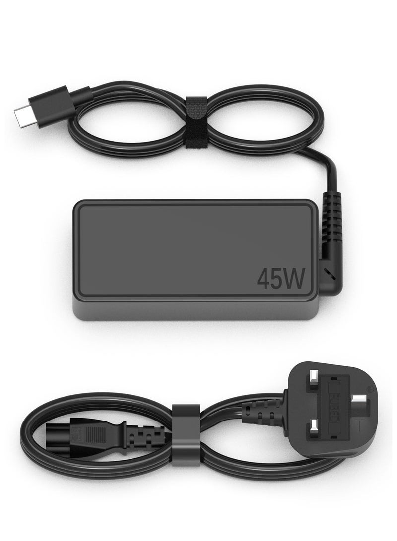 Mixyaceh 45W USB C Chromebook Laptop Charger, Fast Charging for Lenovo ThinkPad/IdeaPad Yoga, HP Chromebook/Spectre X360, Acer, Asus, Samsung, Google, More Devices With Type-c Power Supply Cable