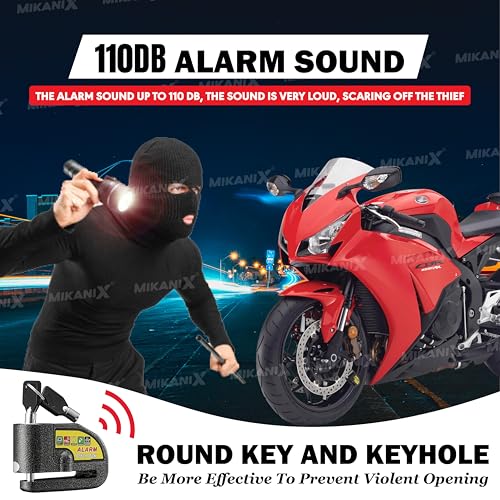 OBEROI'S TRADERS Motorcycle Disc Lock Waterproof 110dB Alarm Sound Heavy Duty Anti-Theft Alarm Wheel Disc Brake Security Lock - Image 4