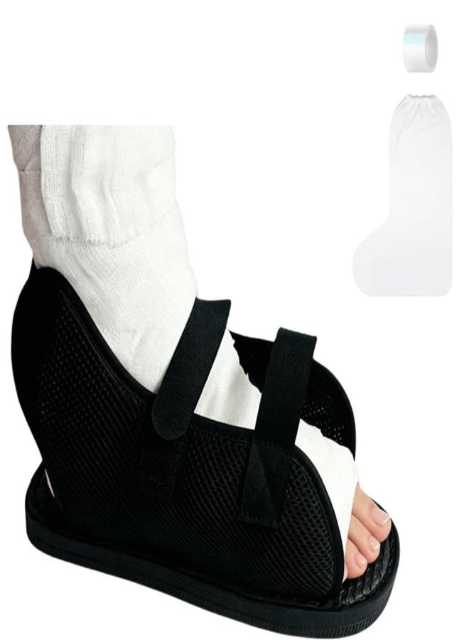 IBLUELOVER Adjustable Post-op Shoe Fracture Cast Walking Boot Breathable Toe Open Plaster Recovery Shoe Fracture Cast Protective Shoe Support for Foot Injuries, Left Right Foot - Image 1