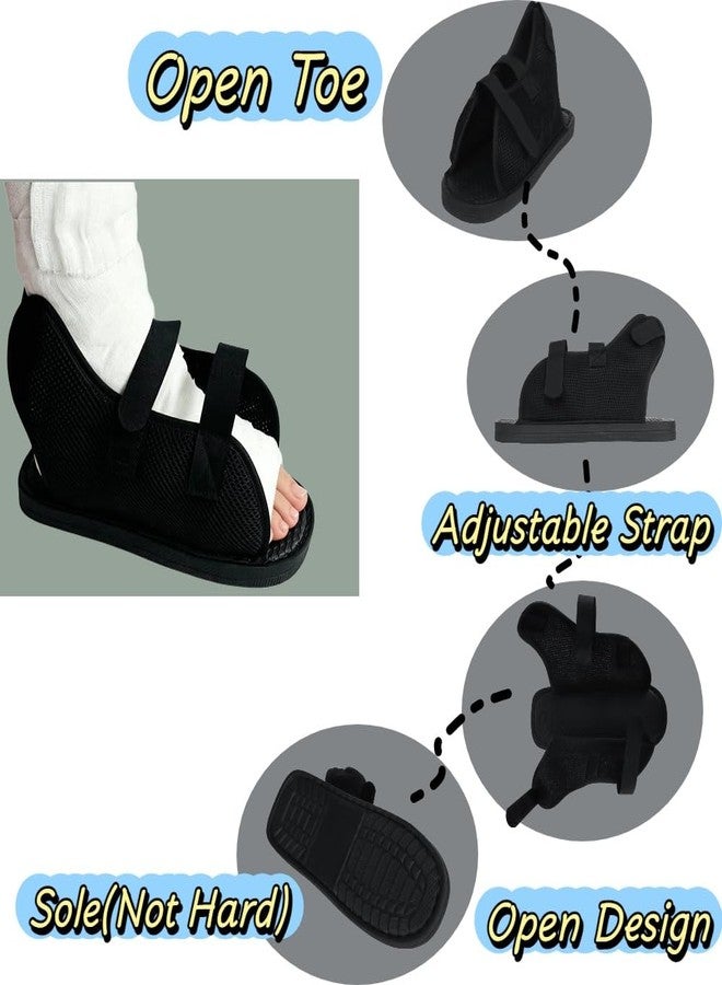 IBLUELOVER Adjustable Post-op Shoe Fracture Cast Walking Boot Breathable Toe Open Plaster Recovery Shoe Fracture Cast Protective Shoe Support for Foot Injuries, Left Right Foot - Image 2
