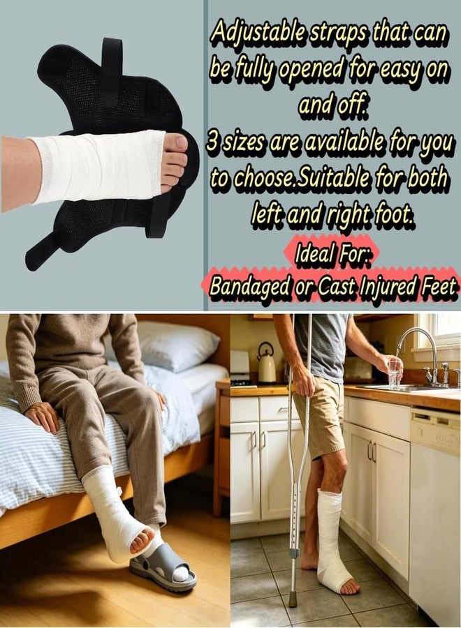 IBLUELOVER Adjustable Post-op Shoe Fracture Cast Walking Boot Breathable Toe Open Plaster Recovery Shoe Fracture Cast Protective Shoe Support for Foot Injuries, Left Right Foot - Image 4