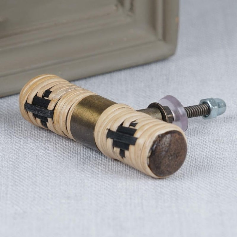 Indian-Shelf IndianShelf 4 Piece Knobs for Cabinets and Drawers Vintage Wooden Drawer Knobs Kids Brown Vintage Dresser Knobs Cupboard Knobs and Pulls  - Image 1