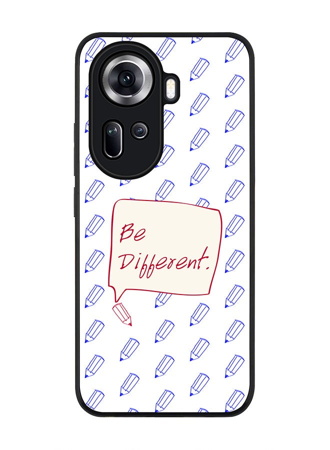 Stylizedd Rugged Black Edge Case for Oppo Reno11, Slim fit Soft Case Flexible Rubber Edges Anti Drop TPU Gel Thin Cover -  Be Different - Image 1